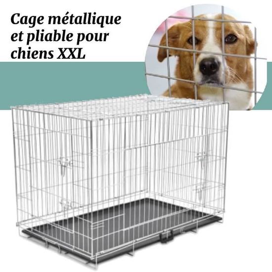 Cage pour chien - Noir - XXL - 121 x 74 x 81 cm