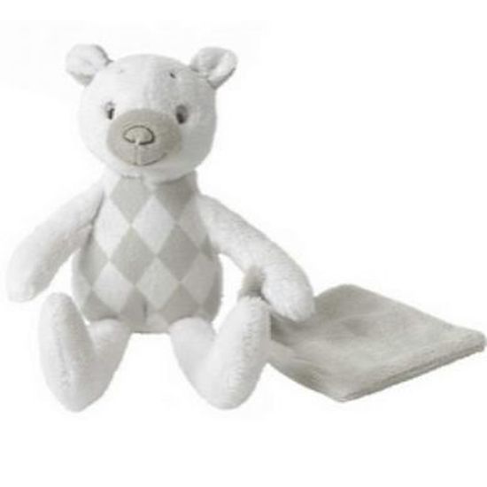 Happy Horse Doudou Mouchoir Ours Ourson Blanc Et Taupe Peluche Bebe Taille 22 Cm Cdiscount Puericulture Eveil Bebe