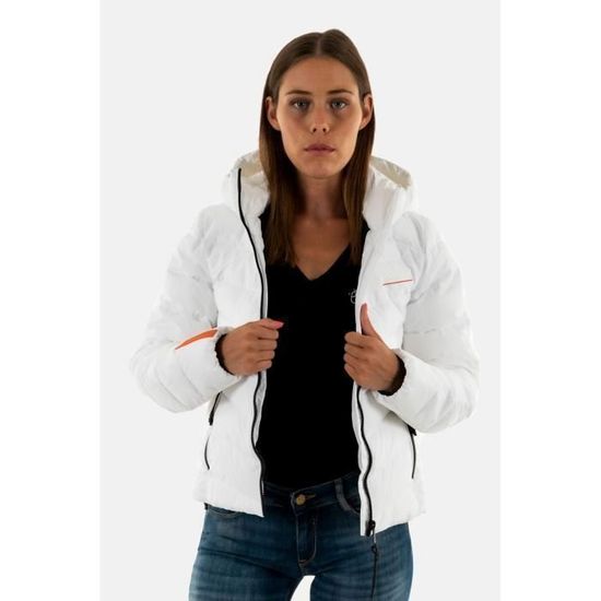 Doudoune Superdry Hooded Microfibre Padded 01C Optic Blanc Femme  Marque SUPERDRY Fermeture éclair