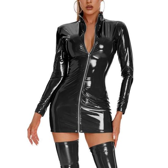 Robe en cuir moulante hotsell