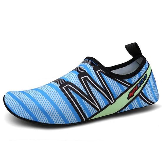 Chaussures Aquatiques Unisexes - Tissu Lycra, Semelle Caoutchouc - Pour Plage, Natation, Plongée, Rafting - 2