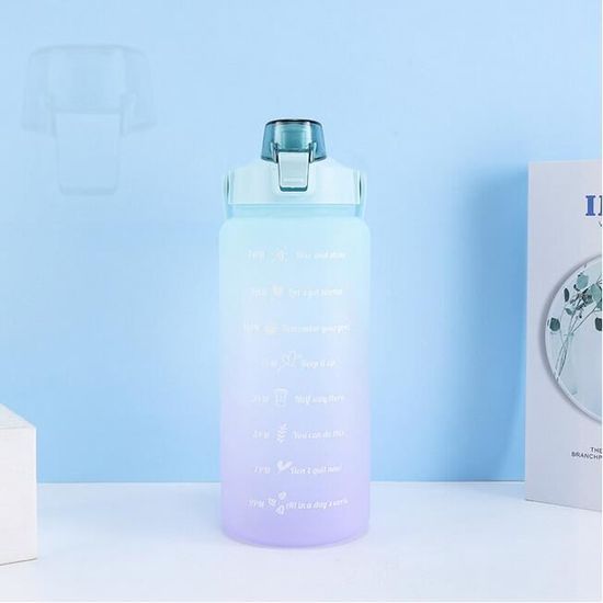 Gourde Motivationnelle 32 Oz – Tritan Sans BPA – Marqueur De Temps – Rose/bleu – Neuve