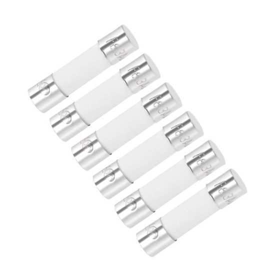 Set Of 5 SOC TSC 125V 6.3A 5x20mm Slow Blow Fuses - SOC TSC 125V 6.3A