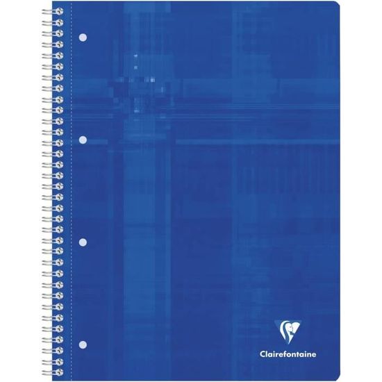 Clairefontaine 328175C Proactiv'Book Cahier-Trieur à Spirale Perforé - A4 22,5x29,7cm 160 Pages Détachables Petits Carreaux Cadrées avec Marge Papier Blanc 90g - Couverture Polypro Couleur Aléatoire
