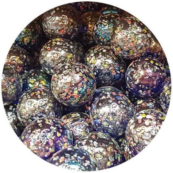 Mesbilles 4 Calots Billes Pépite Etoile Bille en Verre 25 mm77