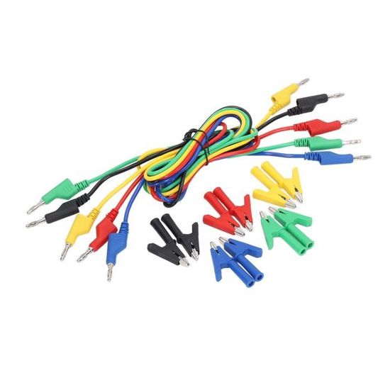 Proster Kit Test Multimètre 24 En 1 – Cordons Pros CATIII 1000V, Pinces Crocodile, Sondes Dorées 1/2/4mm, Prises Banane