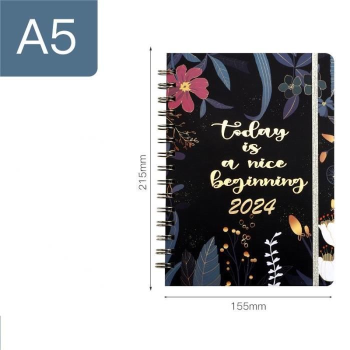 Agenda 2026 Semainier A5 - Couverture Cuir PU, Onglets Colorés, Pochette Et Stylo Inclus, Design Arbre De La Vie