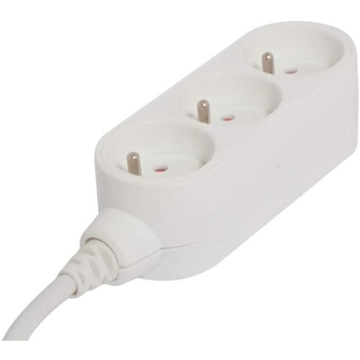Bloc multiprise design blanc - 3 x 16a - 0,5m[A220] - Cdiscount Bricolage