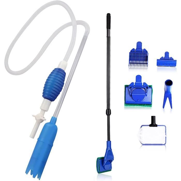 Nettoyant de Gravier D'aquarium, Kit Pompe Aspirateur Aquarium avec Aquarium 5 en 1 Kit de