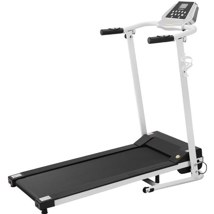 Tapis de Course électrique 1.5HP pliable Mixte J01F - Motorisé 10 km-h (blanc)_Mor