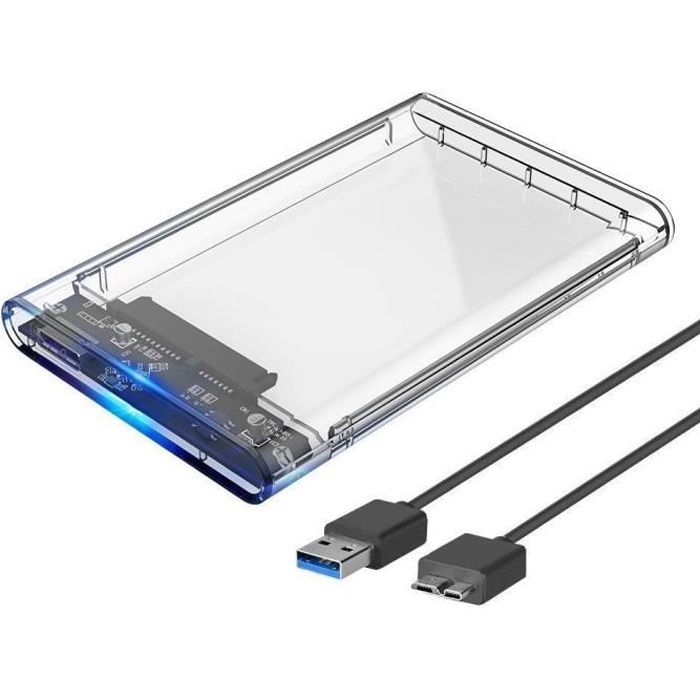 Orico USB 3.0 Boîtier Externe pour 2.5 Pouces Disque Dur SATA III II I HDD SSD 2To Max 5Gbps, sans Outil, UASP Compatible
