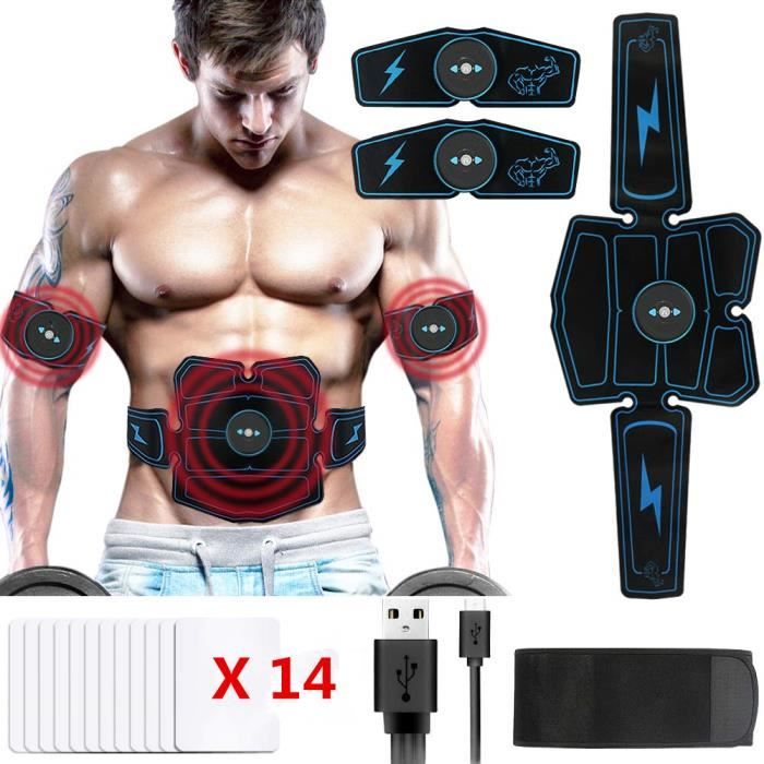 Electrostimulateur Musculaire, EMS 8 Ceinture Abdominale Electrostimulation/Bras/Cuisse Muscle Forme d'exercice Fitness