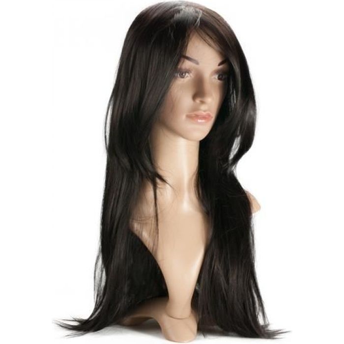 Perruque Cheveux Bruns Longs Raides Dégradés