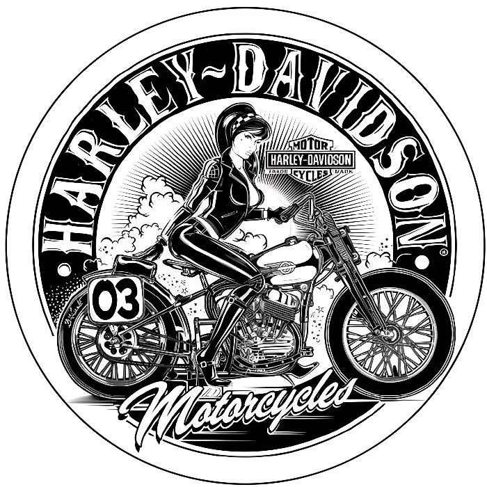 Stickers deco casque moto Harley Davidson Pin Up