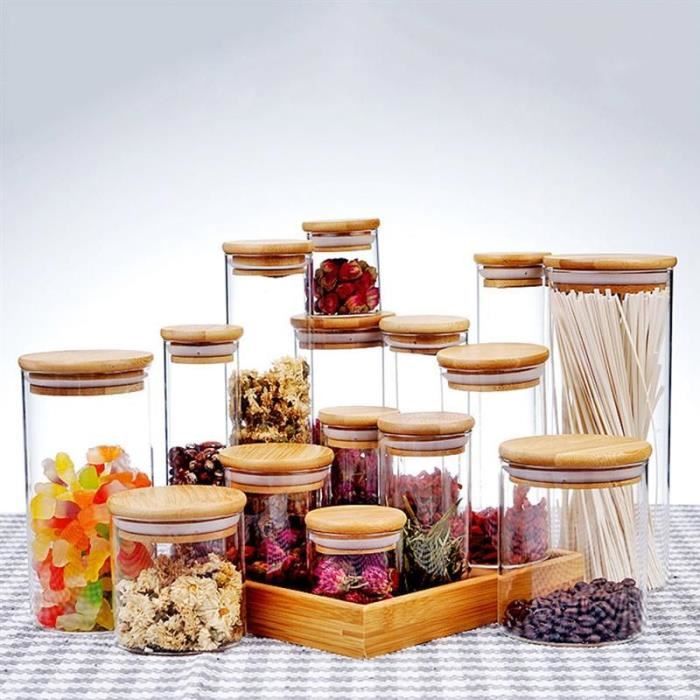 Boîte Scellée Stockage Des Aliments 1 Pièce Bocal En Verre Transparent Conteneur Pour Le Thé En Vrac Café Grains Sucre Sel