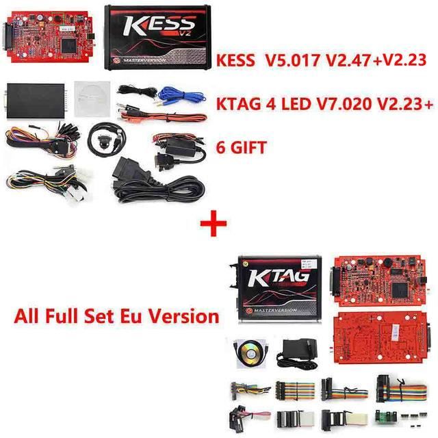KESS V2 V2.47 V5.017 ue Rouge ECM Winols en titane KTAG V7.020 4 Version principale en ligne ECU OBD - Type eu kess wt eu ktag