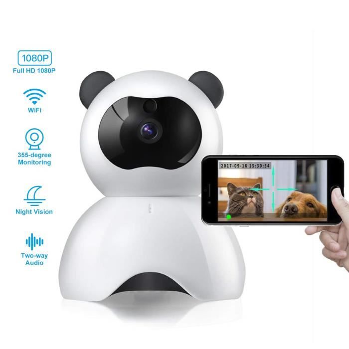 BABY PHONE - ECOUTE BEBE,Caméra famille sécurité enfant sécurité caméra Panda Style mignon caméra surveillance à - Type WHITE
