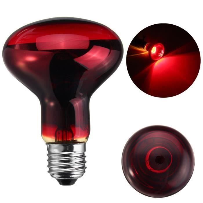 E27 R80 Ampoule chauffante verre rouge pr reptiles 80mm 40W Me10993