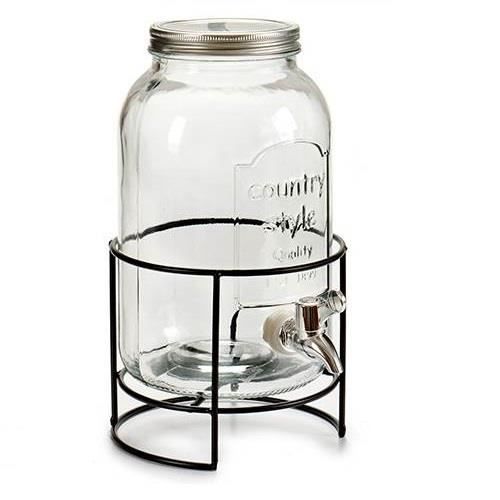Bocal avec robinet - Distributeur de boissons sur support - 3,5 L.