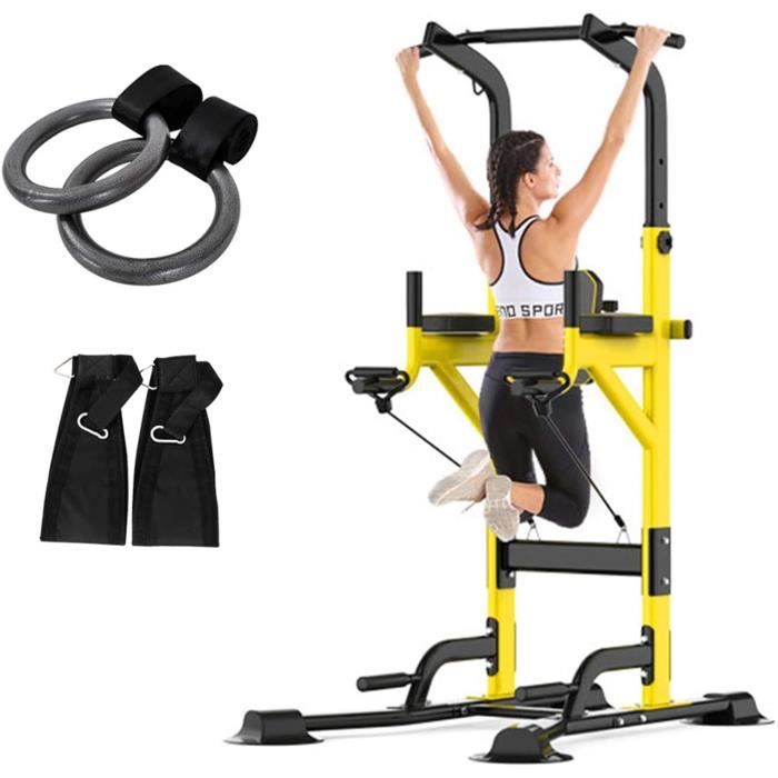 DIP STATION ch Power Tower Barre De Traction Veacutelo dexercice Multifonctionnel Entraicircneur De Force Vertical pour Les Trem779