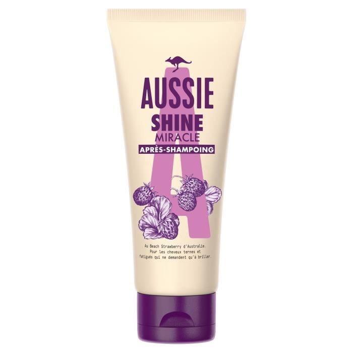 AUSSIE Après-shampoing Shine Miracle au Beach Strawberry D'Australie - Pour cheveux ternes
