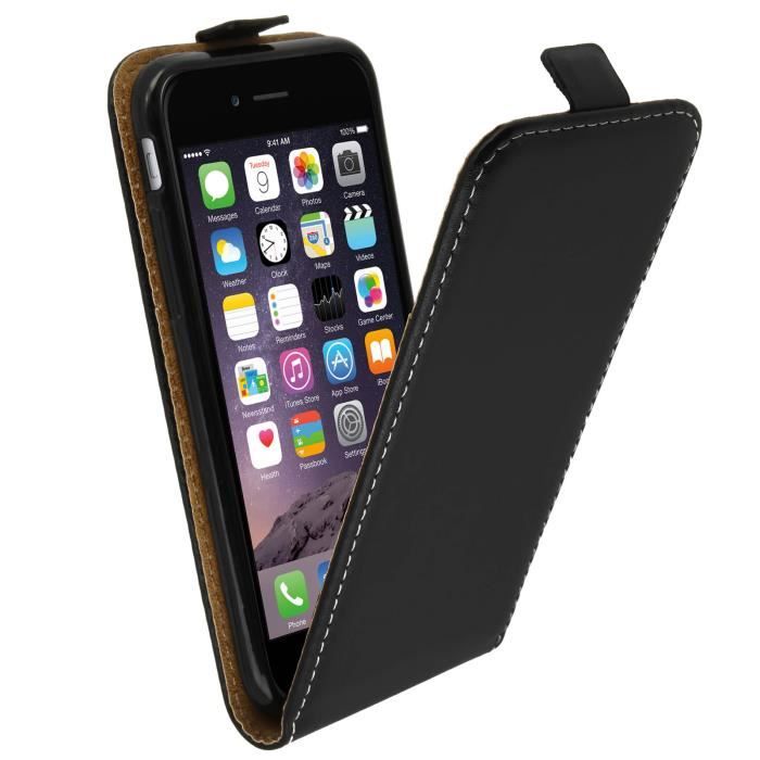 Housse Étui Clapet Ultra-fin iPhone 6 / 6S - Protection Noir