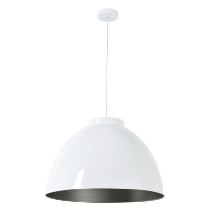 COREP Suspension en métal Dock XXL - Ø 60 cm - H 39 cm - E 27 - 60 W - Blanc brillant