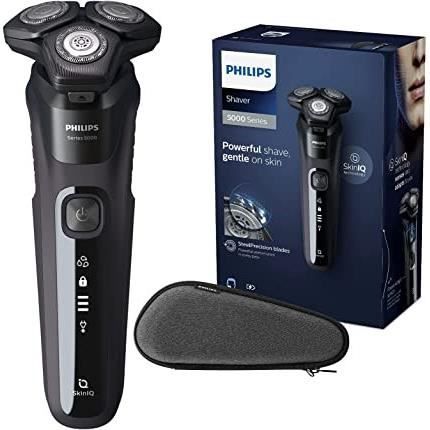 PHILIPS S5588/30 Rasoir électrique Série 8000 - 100 % étanche Technologie SkinIQ - Housse de transport + Tondeuse de Précision