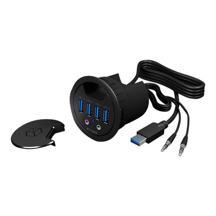 RaidSonic ICY BOX IB-HUB1403A Concentrateur (hub) 4 x SuperSpeed USB 3.0 possibilité de montage encastré
