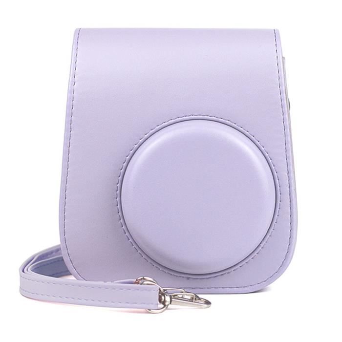 ZJCHAO Sac de Caméra en Cuir PU avec Bandoulière pour Fujifilm Instax Mini 11 - Violet