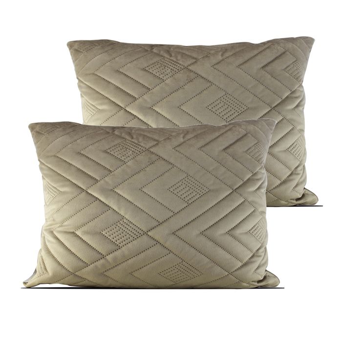 Coussin de siège - JUANIO - Rectangulaire - Velours beige - 60 x 45 cm - Matelassé