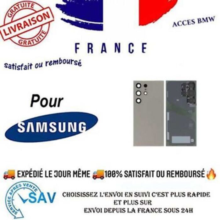 Cache Batterie Vitre Arrière Premium Ambre pour Samsung Galaxy S24 Ultra 5G S928