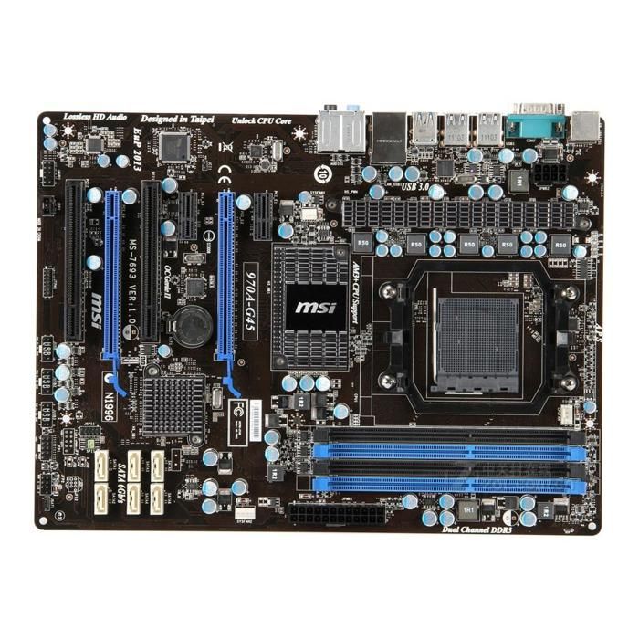 Carte mère MSI 970A-G45 AMD 970 Socket AM3+/AM3 4xDDR3 SDRAM 32 Go ATX - Msi