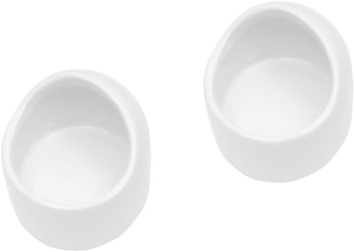 Lot de 2 gamelles en céramique pour hamster petit animal rongeurs gerbille hérisson petits lapins (blanc)