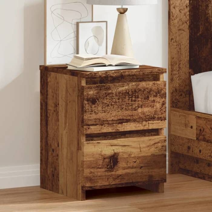vidaXL Tables de chevet 2 pcs vieux bois 30x30x40 cm bois dingénierie 855847