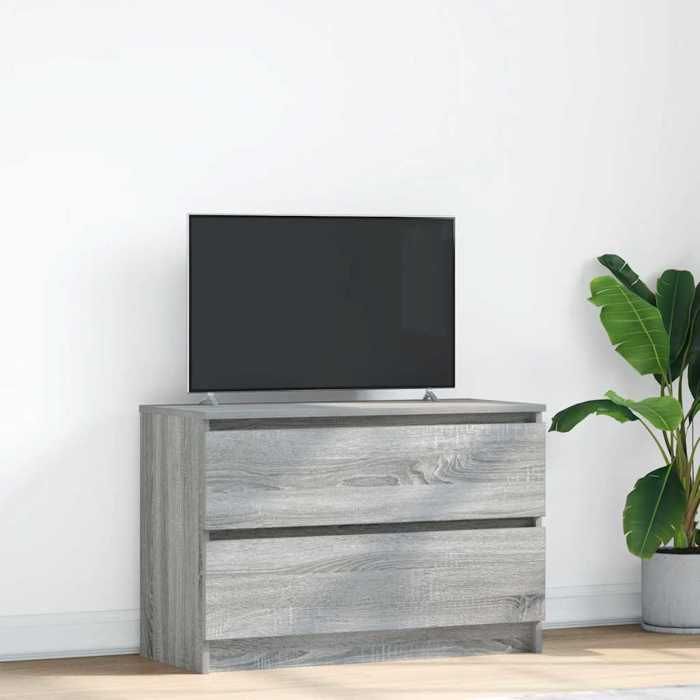 vidaXL Meuble TV sonoma gris 80x35x54 cm bois dingénierie banc tv meuble hifi centre de divertissement buffet tv 861792