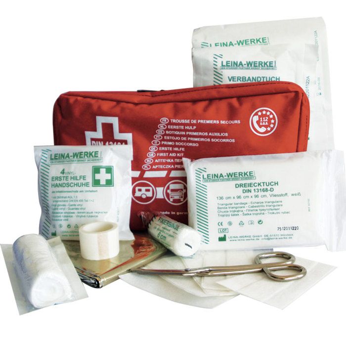 IKOPFLN Trousse De Secours Complète Rouge 24x14x7cm - Kit Premiers Secours Robuste Et Compact