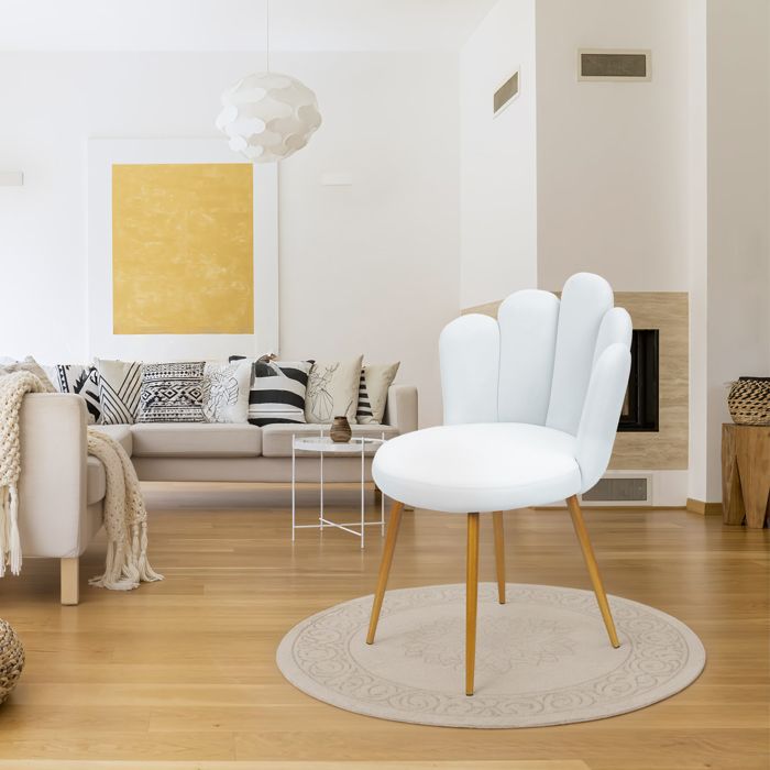 Tabouret de coiffeuse - CREMLANK - Chaise de Bureau - Robuste - Acier carbone - 50X50X80CM - BLANC