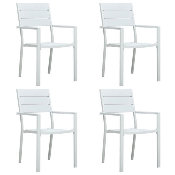 SALE 2025Chaises de jardin - lot de 4 - Fauteuils de Jardin - Blanc PEHD Aspect de bois - 62x555x885 cm298 Kg 8035