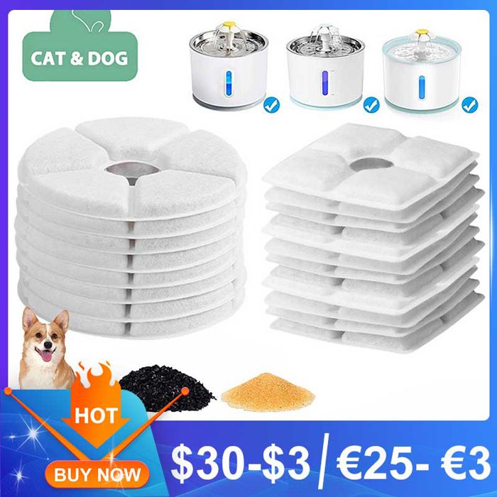 remplacement à charbon actif pour fontaine à eau de chat 105/125mm filtres de remplacement pour 4Pcs B#CHINA Multi FONTAINE A EAU