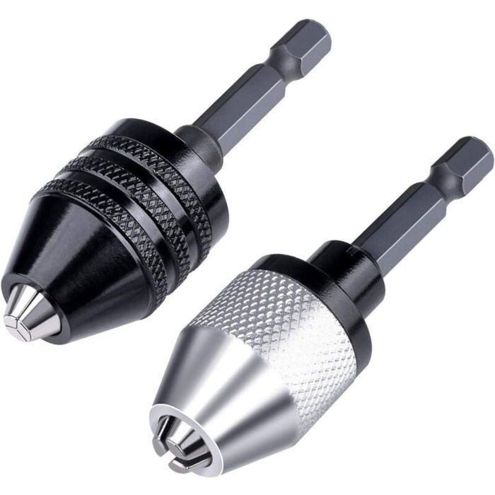 Lot De 2 Adaptateurs De Douille 1/2" à 1/4" Pour Clé à Choc - Acier Haute Densité, Clip De Sécurité - Pour Outils Électriques Et Manuels - 8