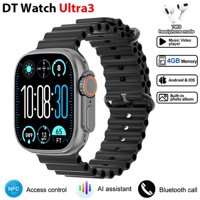 Montre Connectée Android AMOLED Étanche GPS Podo Cardio