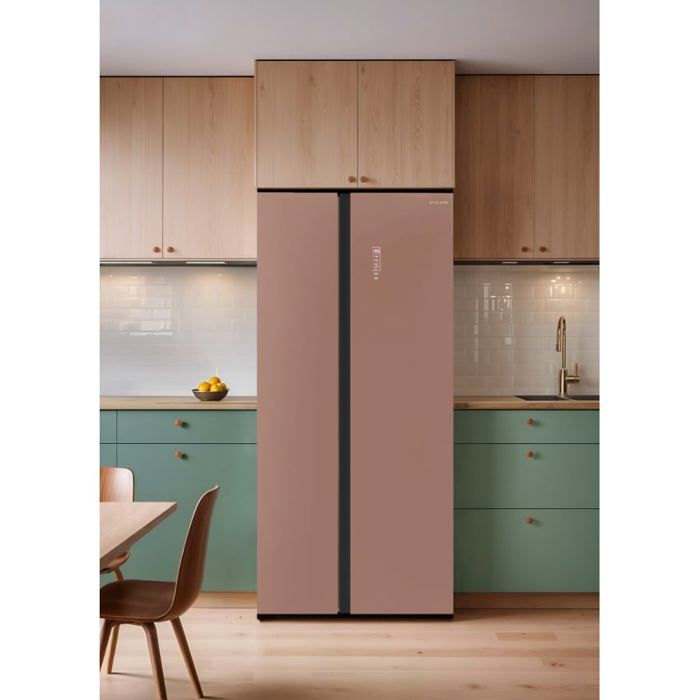 Réfrigérateur Side by Side - Studio - 550 L - Distributeur deau - No Frost - Marron