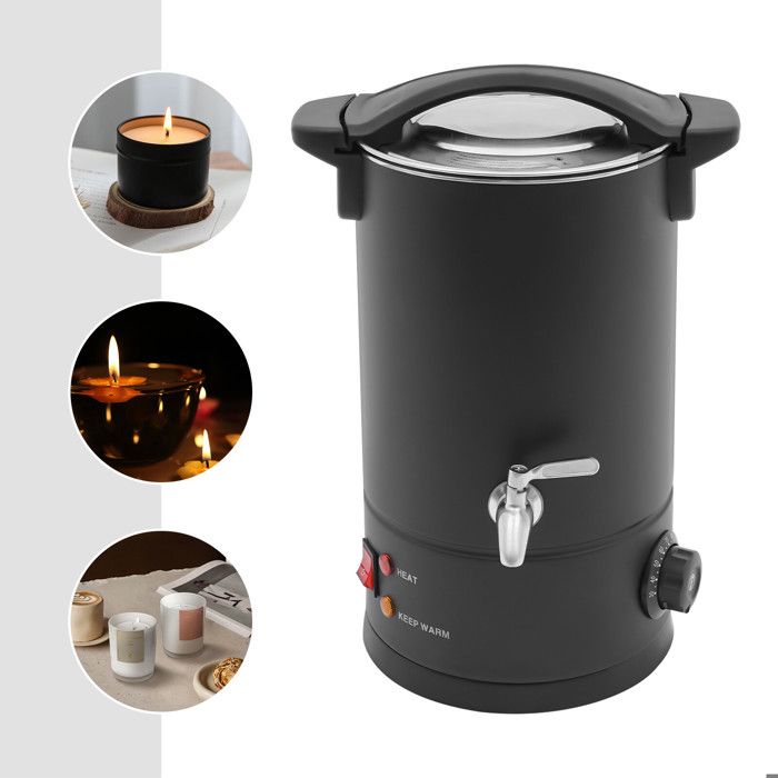 8L Pot Chauffante à Cire (Noir) - Machine de Fusion de Cire - Chauffage à Cire - Four Électrique de Fonte de Cire - Fondeur de Cire