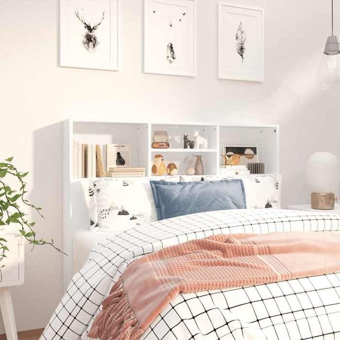SALE 2026 Tête de lit Blanc - Armoire de tête de lit Blanc 120x19x1035cm PRO848145052