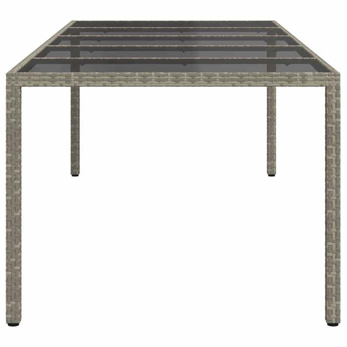 Black Friday Table à dîner de jardin BURKE 2/4 PERSONNES pour repas Gris 250x100x75 cm Poly rotin TTT274