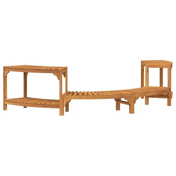 Contour de baignoire spa demi-rond - vidaXL - 272x120x555 cm - Bois dacacia massif - Marron - Résistant à leau