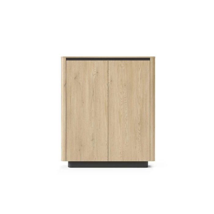 POPPY - Commode 2 portes 113cm en effet chêne Cremona et noir - Chêne clair POPPY - Commode 2 portes 113cm en effet chêne Cremona et noir - Chêne clair