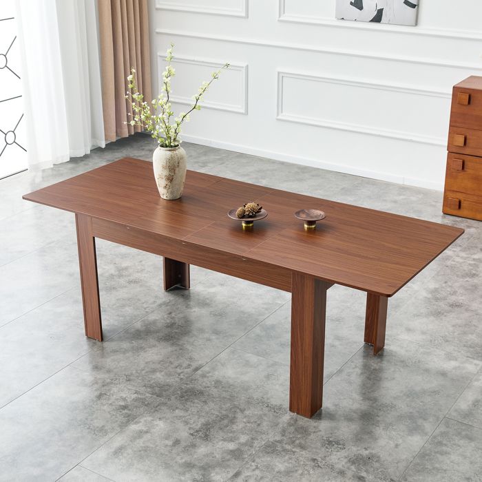 Table à manger rectangulaire extensible en MDF finition noyer