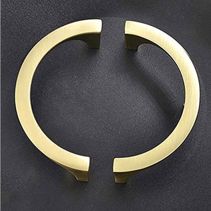 Lot de 2 poignées meuble alliage zinc finition cuivre doré entraxe 96mm pour armoire tiroir et meuble de chambre